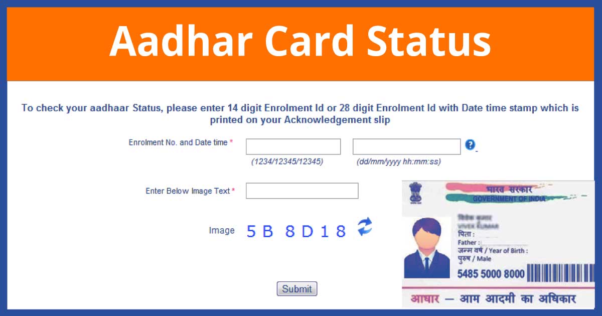 UIDAI Check Status Check Status With without Enrolment ID Charge FAQ