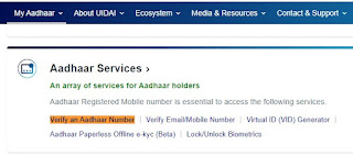 verify the Aadhaar card's