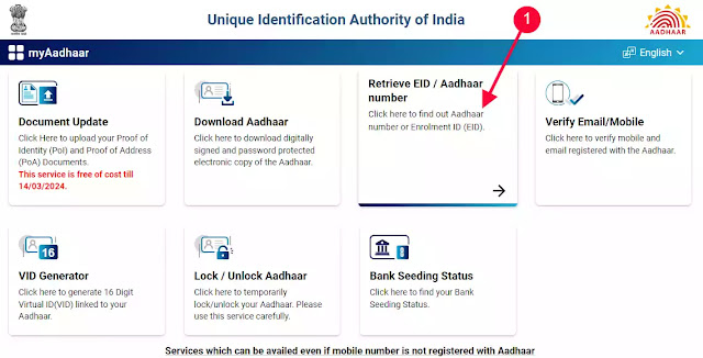 Forgot Aadhaar Number 