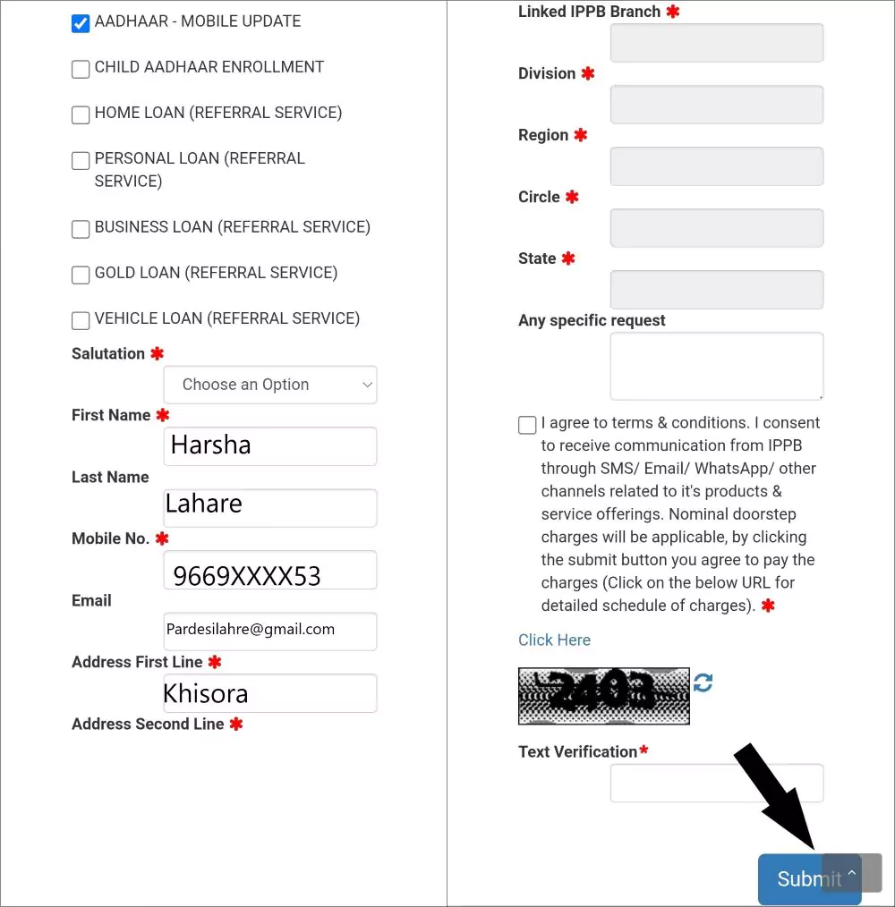 Aadhar Card Par Mobile Number Link