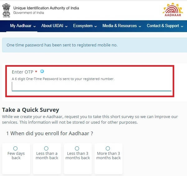 UIDAI Website